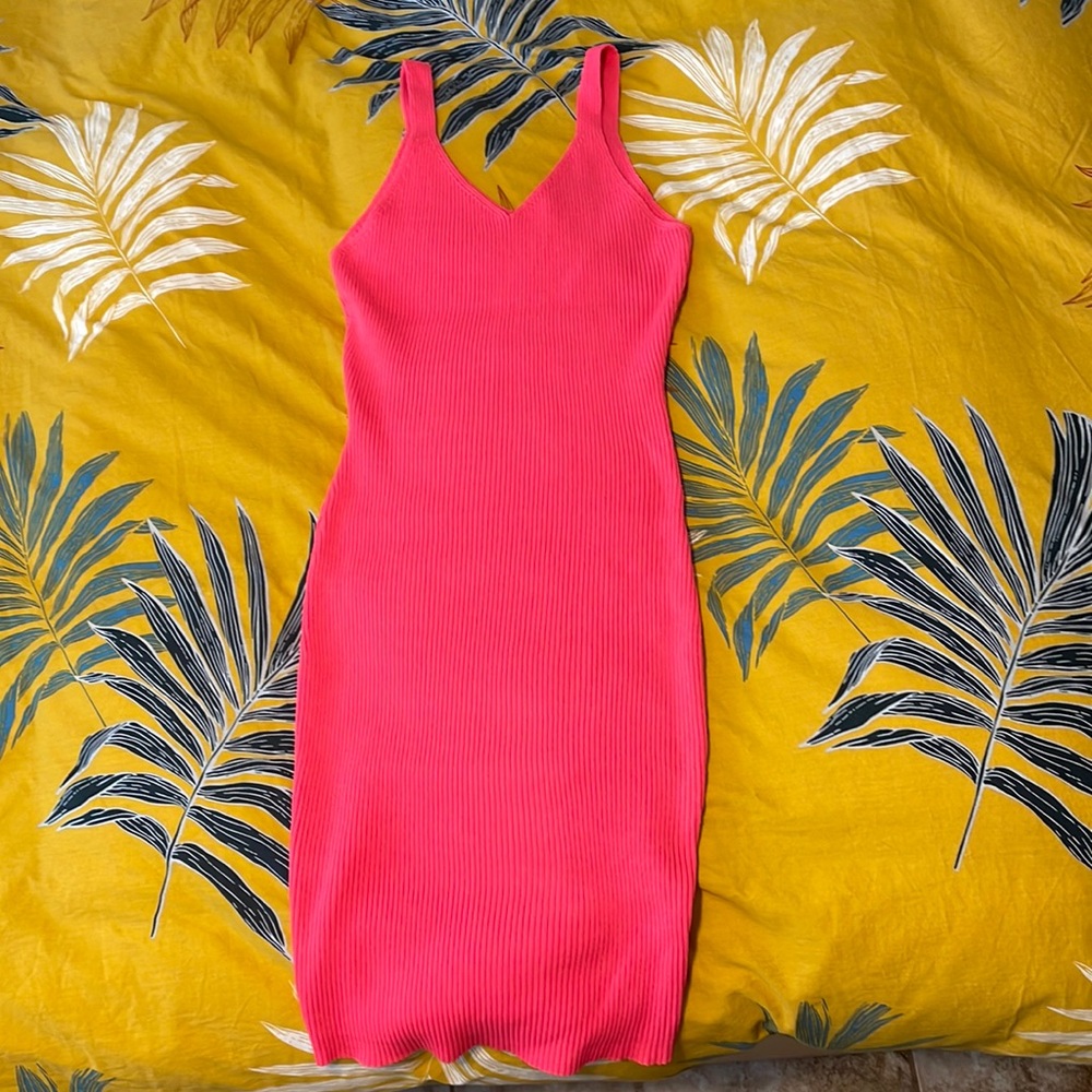 Ribbed Coral Dress